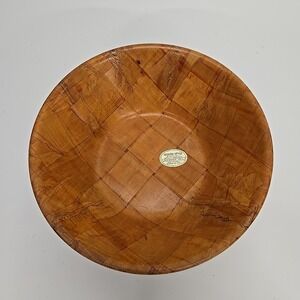 Woven‎ Wood 10" Boho Vintage Bowl Taiwan Salad MCM
